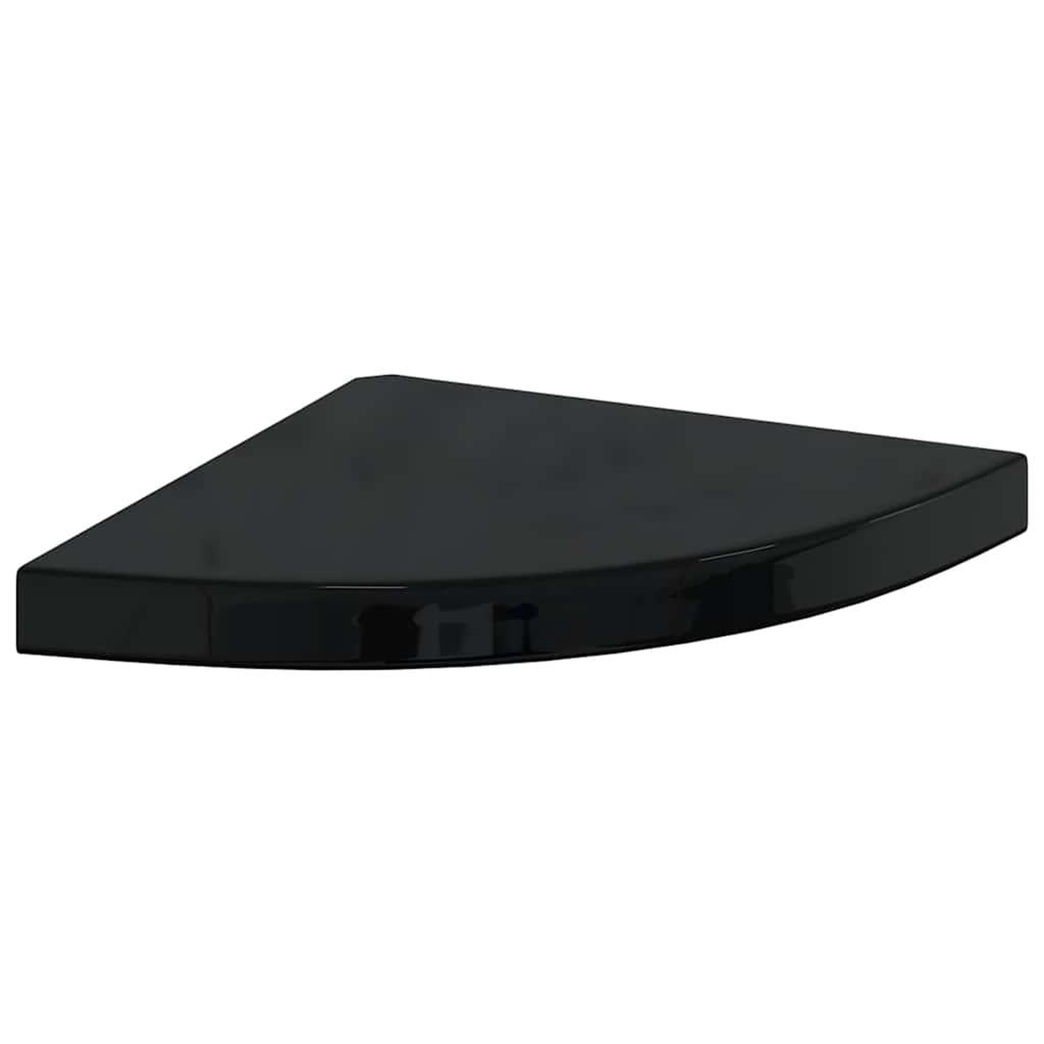 Voir la diapositive 5 : VIDAXL Etageres d'angle flottantes 4 pcs noir brillant 35x35x3,8cm MDF