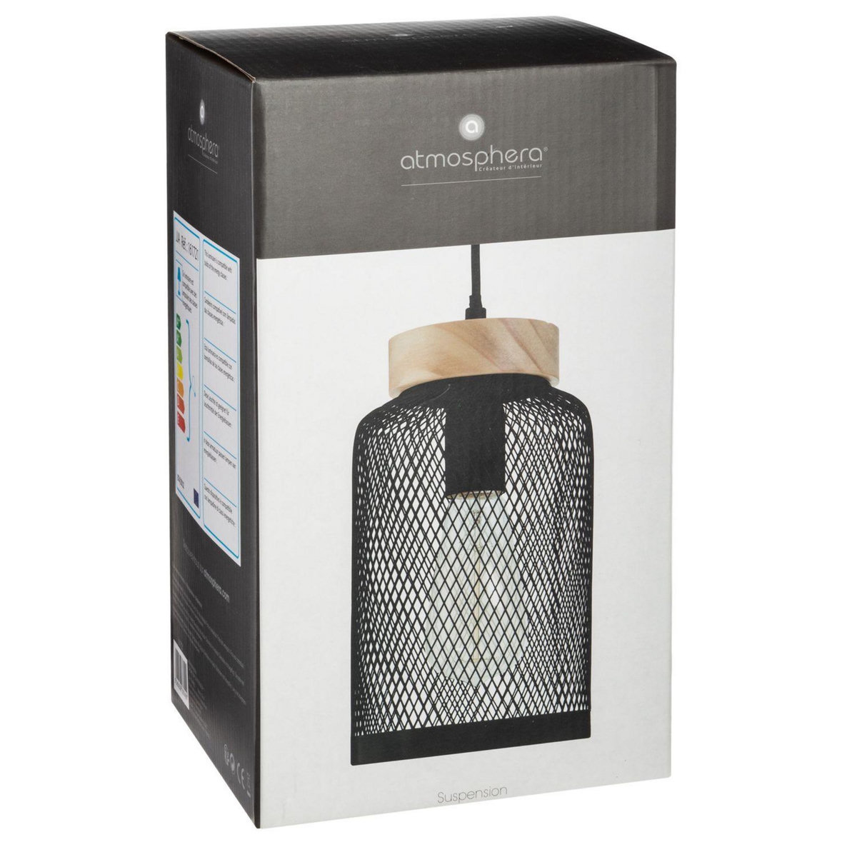 ATMOSPHERA Suspensions en métal et bois de Pin Zely - Noir