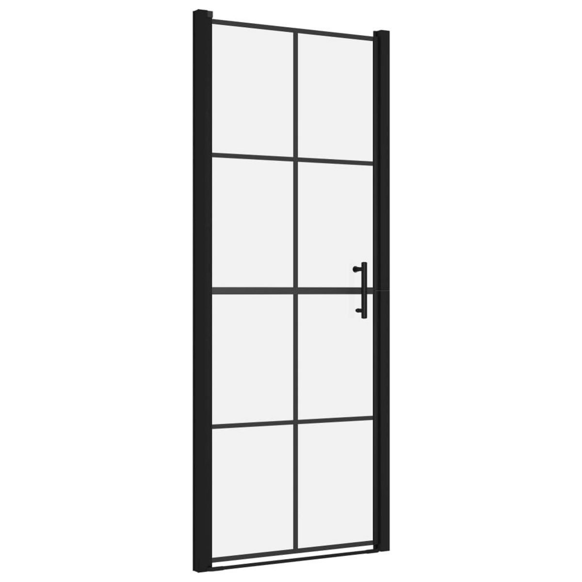 VIDAXL Porte de douche Verre trempe 81x195 cm Noir