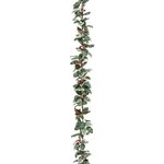 ATMOSPHERA Guirlande de Noël  Houx Enneigé  180cm Vert