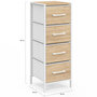 Voir la diapositive 5 : ID MARKET Meuble d'appoint 4 tiroirs UTAH 30 cm chiffonnier, meuble de rangement design industriel bois et blanc