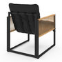 Voir la diapositive 5 : ID MARKET Salon de jardin bas RIO 8 places salon d'angle structure métal et cordage effet rotin clair et coussins noir