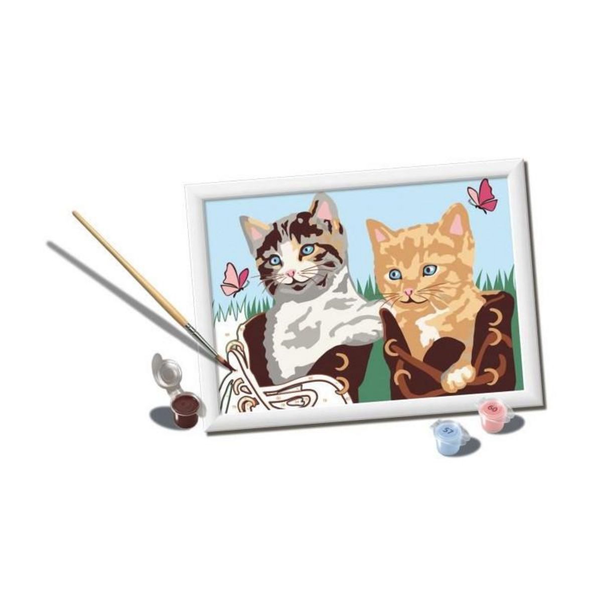 RAVENSBURGER CreArt Kids 18x24cm, Numéro d'Art, Chatons et Chaussures, Kit de peinture par numéros Numéro d'Art, Des 7 ans, 25528, Ravensb