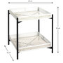 Voir la diapositive 2 : Paris Prix Table d'Appoint 2 Niveaux  Cannage  50cm Blanc