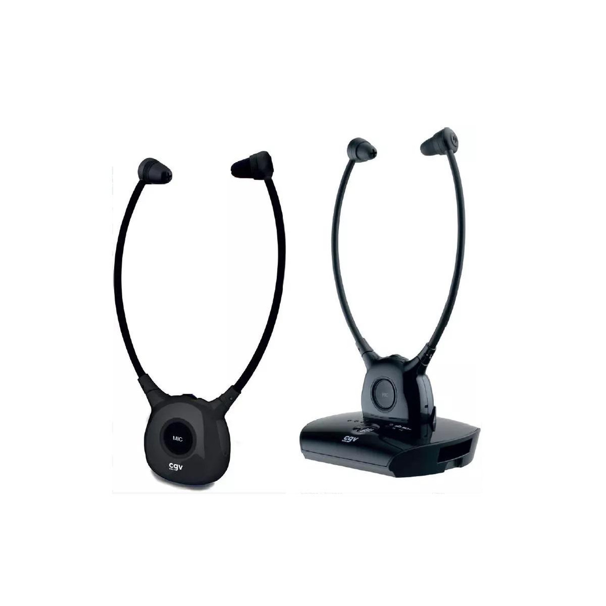 CGV 2 casques tv sans fil stéthoscopiques - DOLFINDUO-ONYX