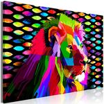 Paris Prix Tableau Imprimé  Rainbow Lion Wide. Coloris disponibles : Multicolore