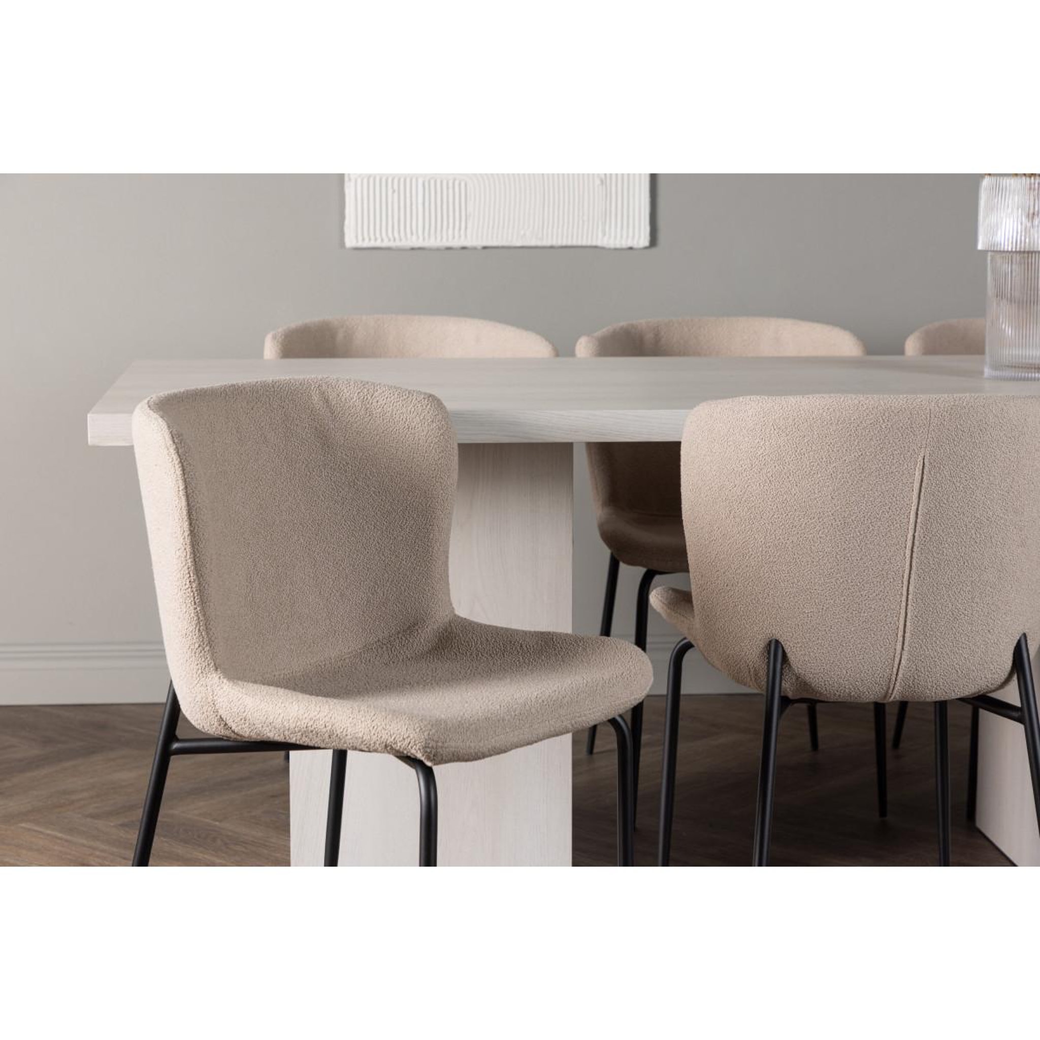 Voir la diapositive 5 : Paris Prix Ensemble table à manger & 6 chaises  olga & modesto  200cm naturel & beige