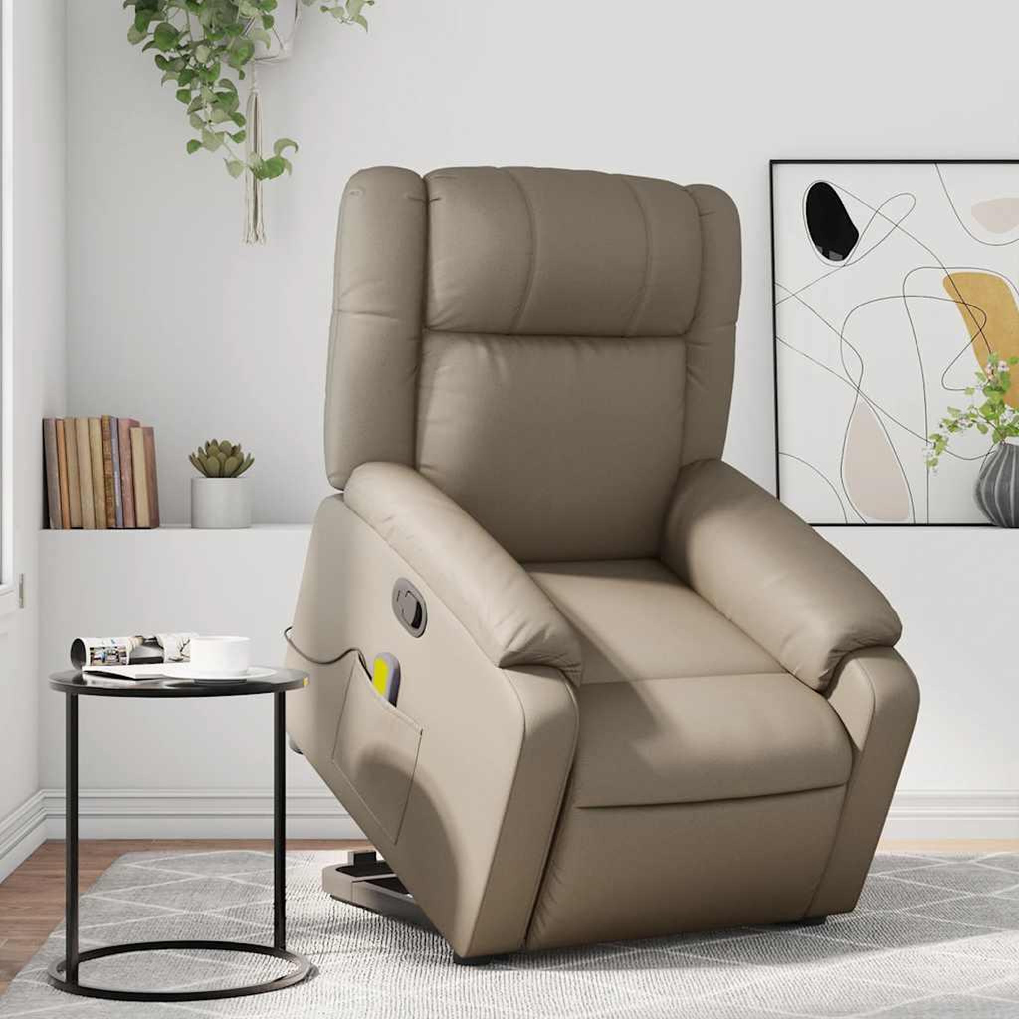 VIDAXL Fauteuil inclinable de massage Cappuccino Similicuir