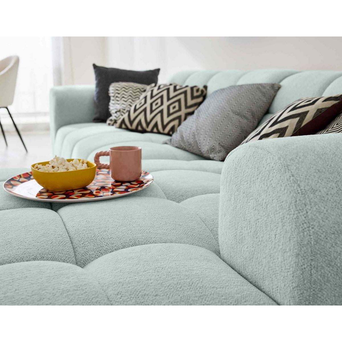 LISA DESIGN Ray - canapé d'angle droit - 4 places - en tissu texturé