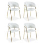 Voir la diapositive 1 : Paris Prix Lot de 4 Chaises en Bouclette  Batora  79cm Crème & Or