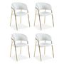 Voir la diapositive 1 : Paris Prix Lot de 4 Chaises en Bouclette  Batora  79cm Crème & Or
