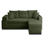 Voir la diapositive 1 : BEST MOBILIER California - canapé d'angle réversible 4 places - convertible avec coffre, étagère et poufs - en velours texturé