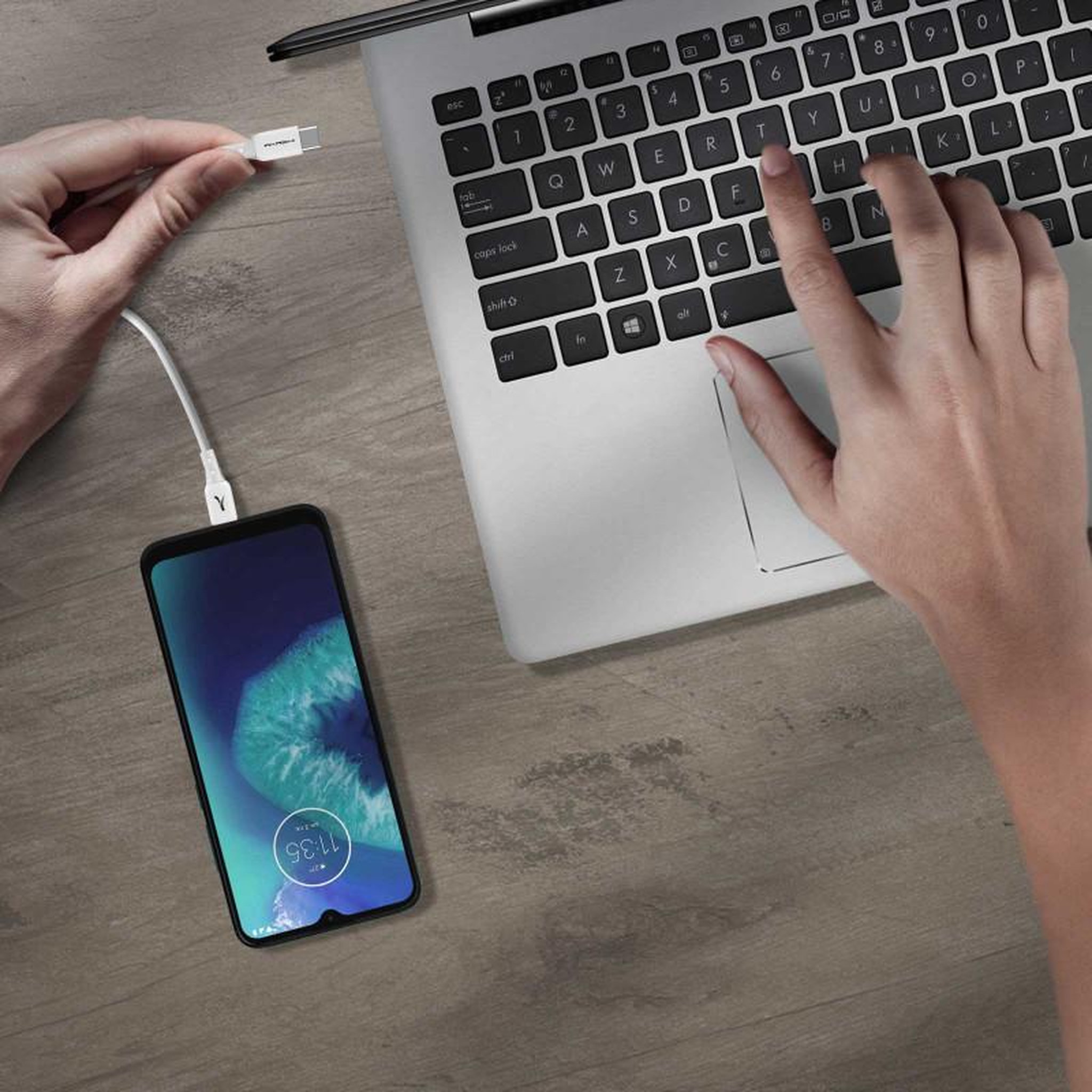Voir la diapositive 5 : Akashi Câble USB AKASHI ALTCABLTCTCWH