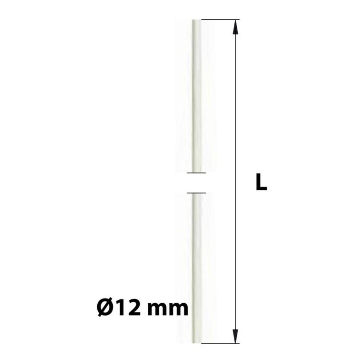 CENTRALE BRICO Tringle manivelle acier laqué, H.1200 x L.12 x P.12 mm