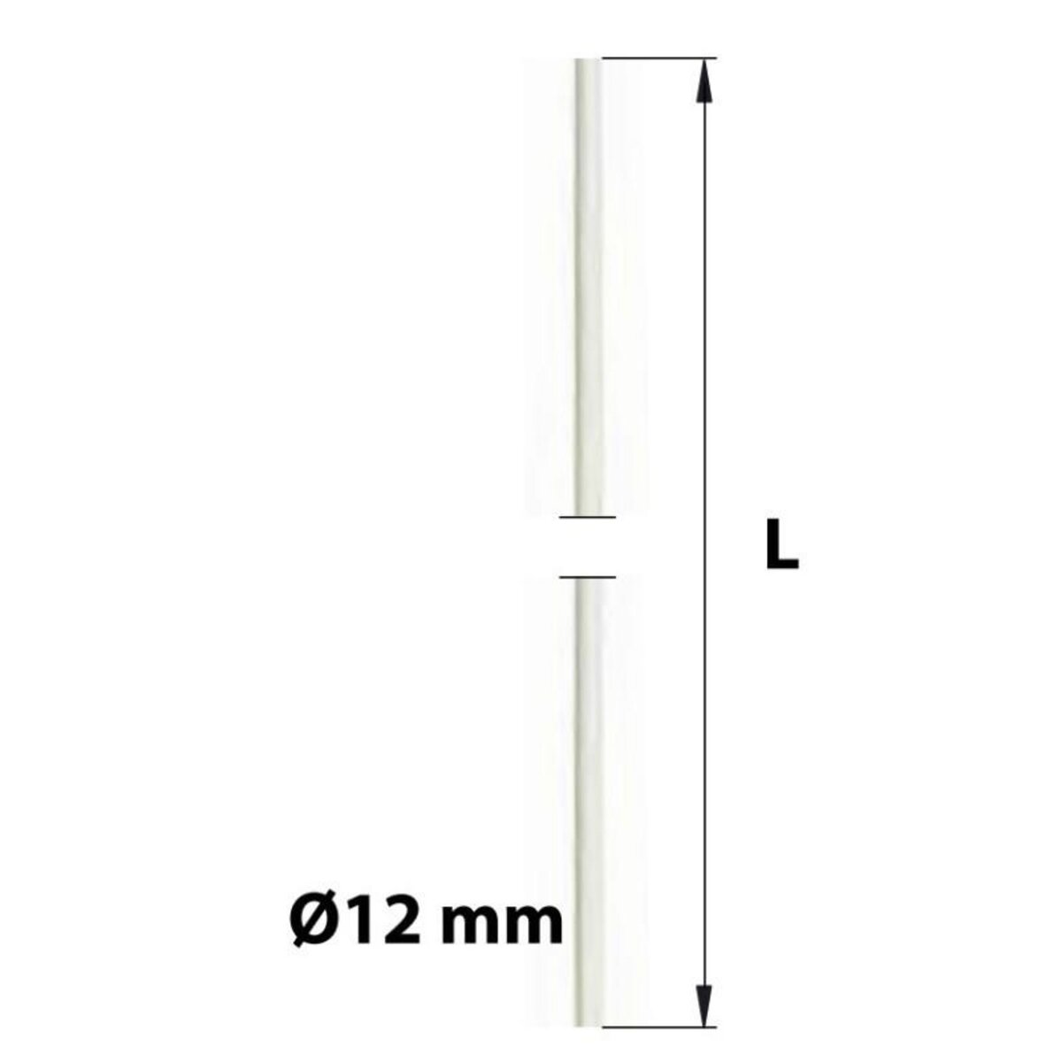 CENTRALE BRICO Tringle manivelle acier laqué, H.1200 x L.12 x P.12 mm