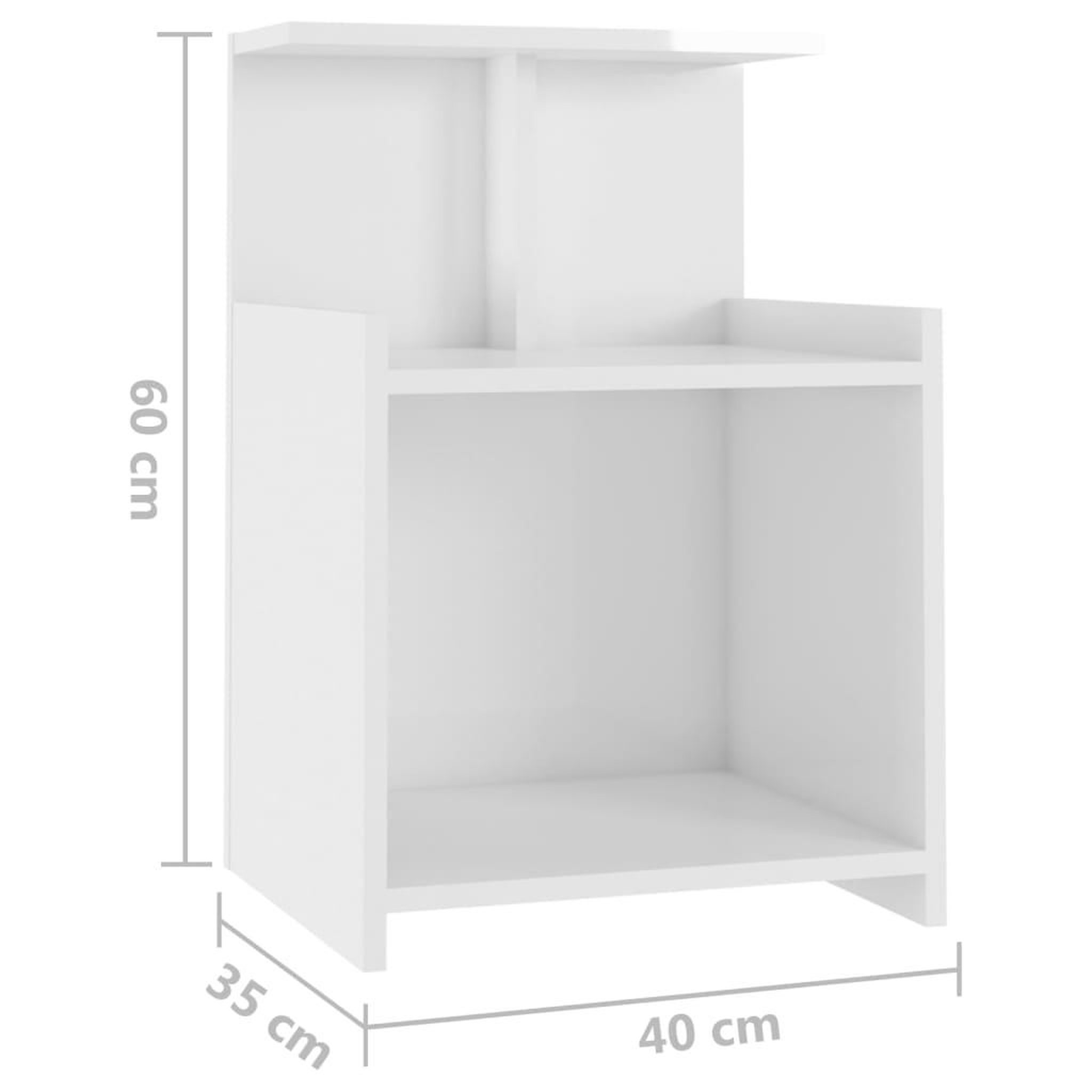 Voir la diapositive 6 : VIDAXL Table de chevet Blanc brillant 40x35x60 cm Agglomere