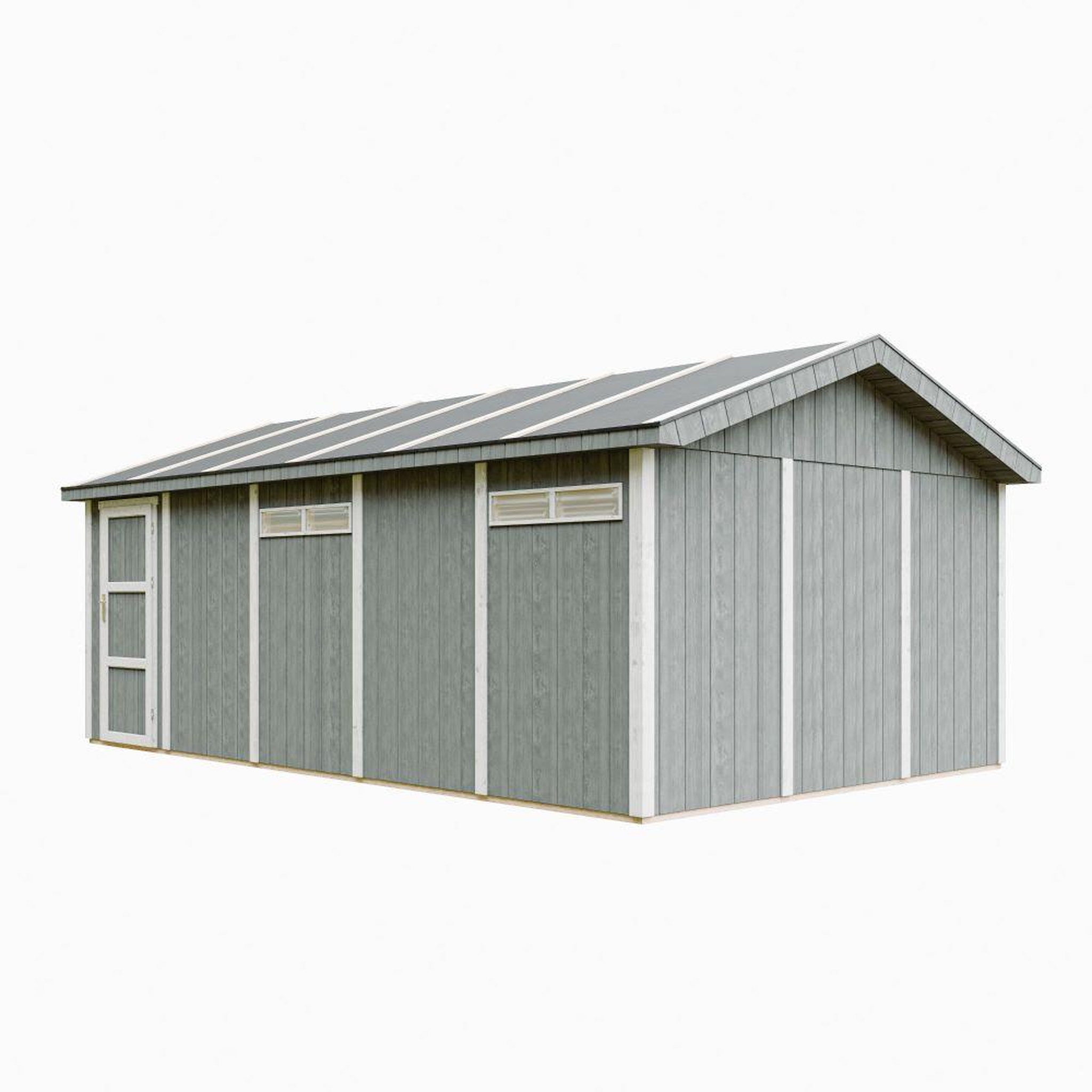 Voir la diapositive 2 : TIMBELA Garage qualité premium 21 m²- l378xl648 cm construction en panneaux lp smartsidem992b