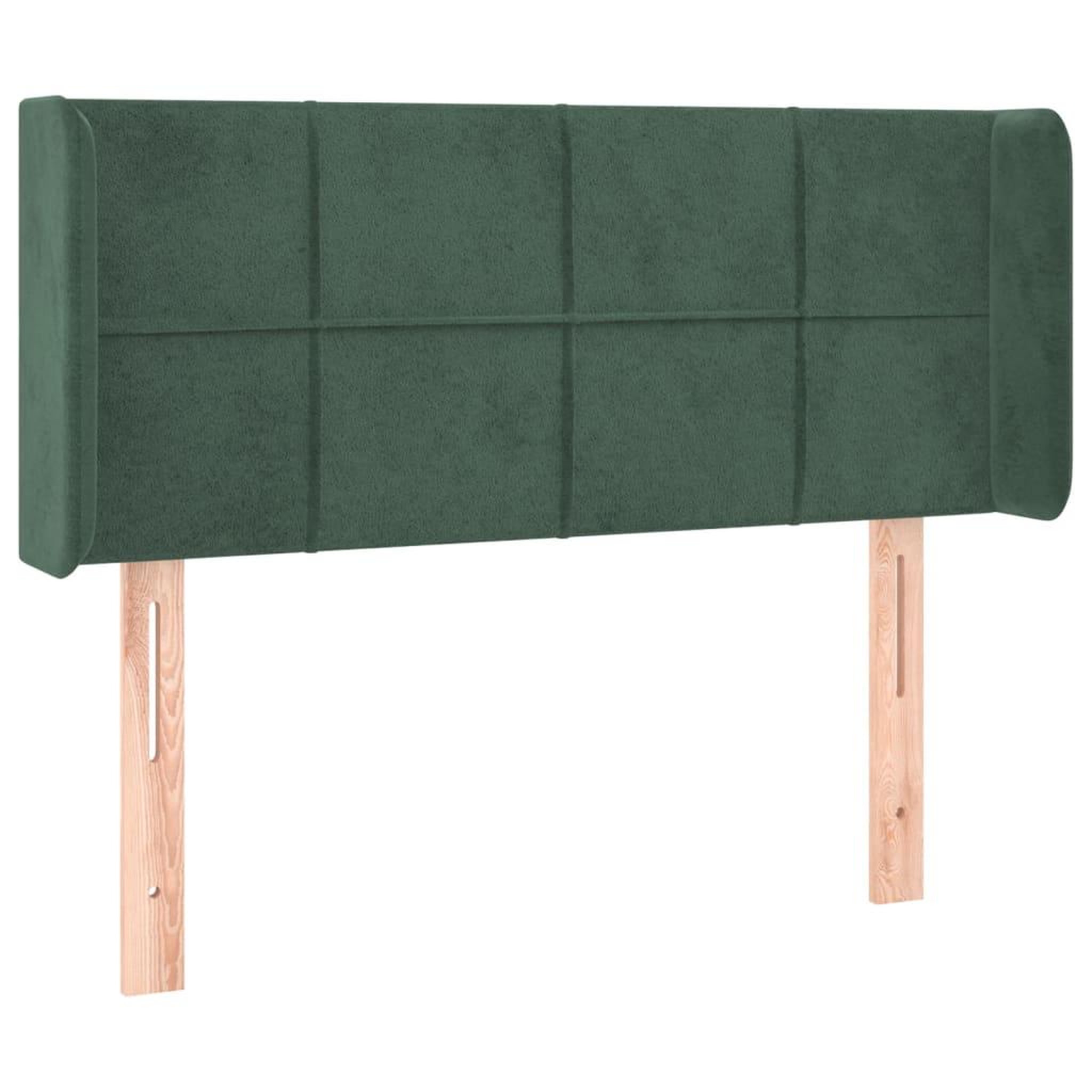 Voir la diapositive 2 : VIDAXL Tete de lit avec oreilles Vert fonce 83x16x78/88 cm Velours