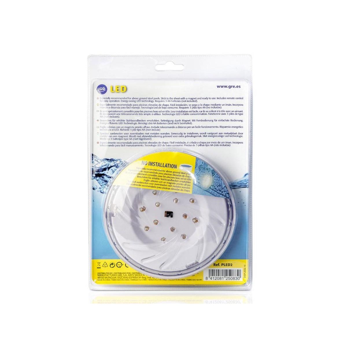 GRE Lot de 2 projecteurs LED blancs pour piscine acier hors-sol - Gré