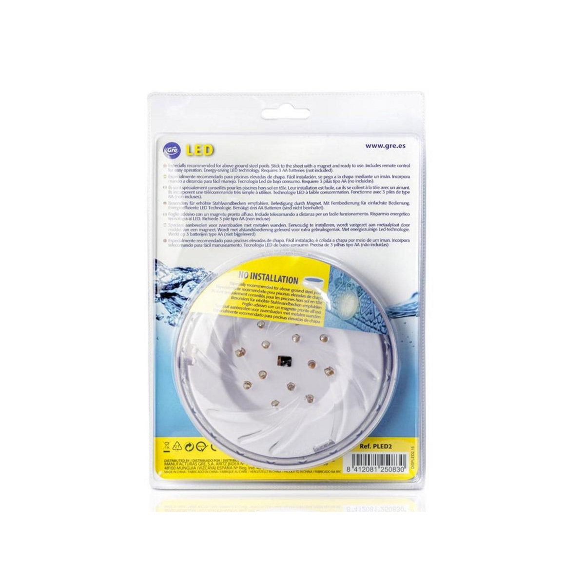 GRE Lot de 2 projecteurs LED blancs pour piscine acier hors-sol - Gré