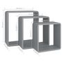 Voir la diapositive 6 : VIDAXL Etageres murales sous forme de cube 3 pcs Gris MDF