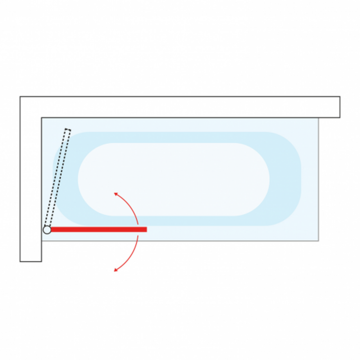 ID MARKET Pare baignoire 1 volet 70x120 cm avec profilé en aluminium argenté