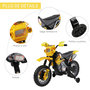 Voir la diapositive 4 : HOMCOM Moto Cross électrique enfant 3 à 6 ans 6 V phares klaxon musiques 102 x 53 x 66 cm jaune et noir