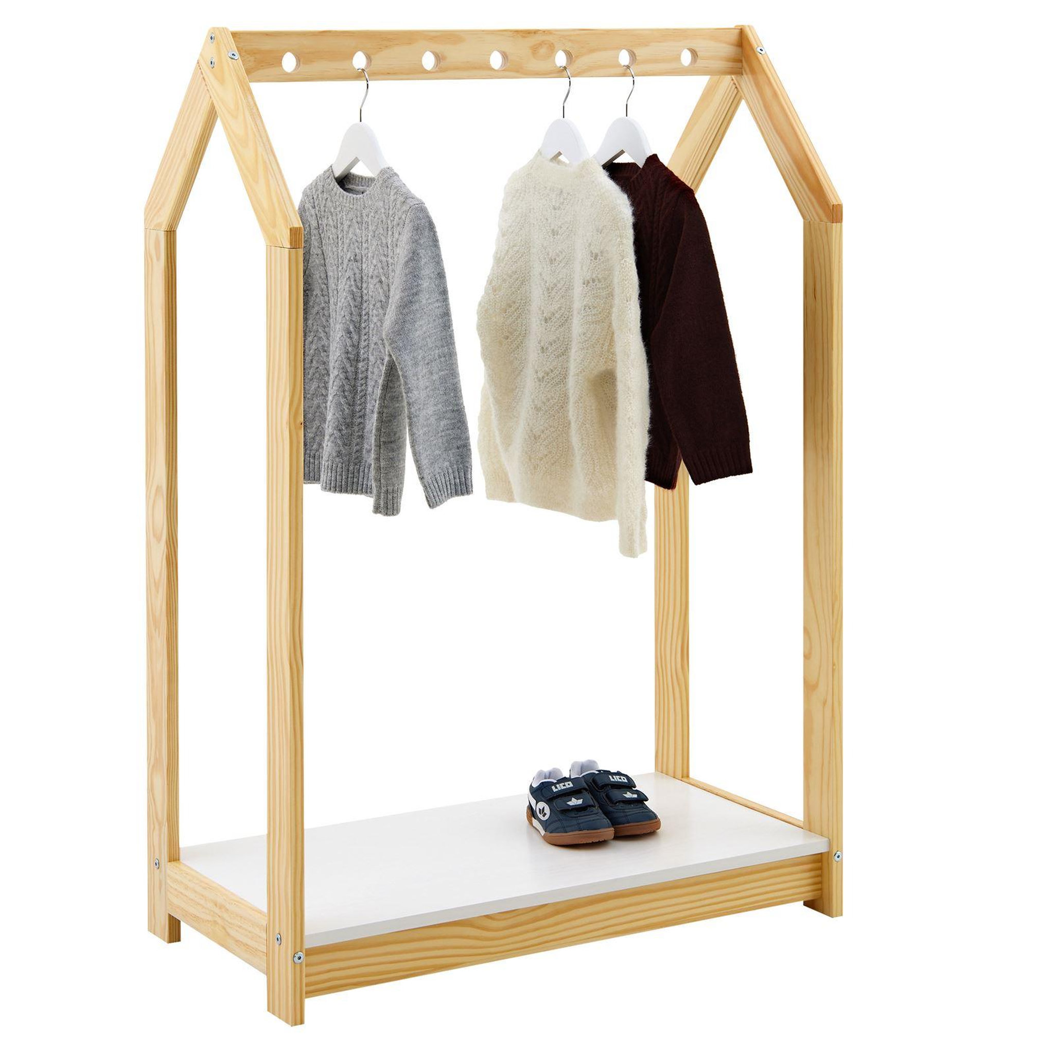 IDIMEX Portant enfant SALLY en pin massif. Coloris disponibles : Bicolore, Marron, Blanc