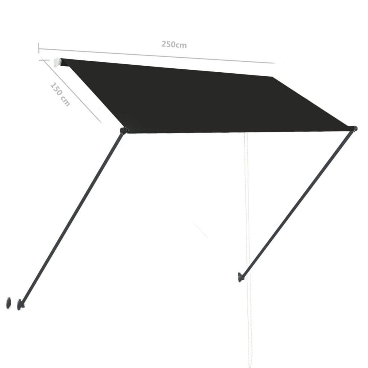 VIDAXL Auvent retractable avec LED 250x150 cm Anthracite