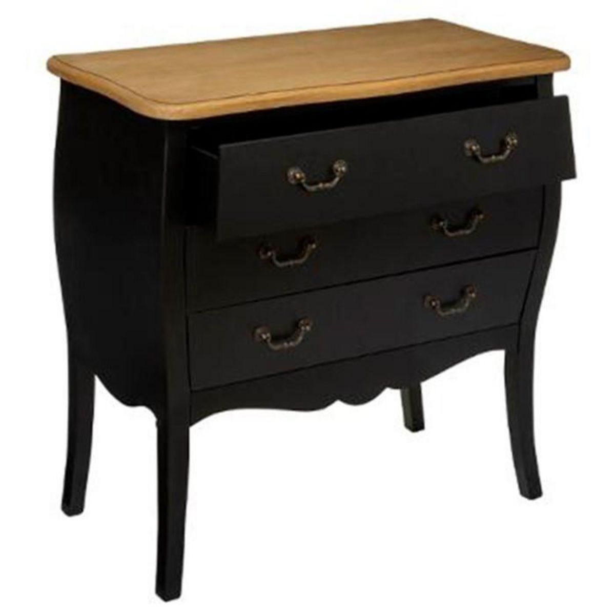 ATMOSPHERA Commode 3 Tiroirs  Chrysa  76cm Noir
