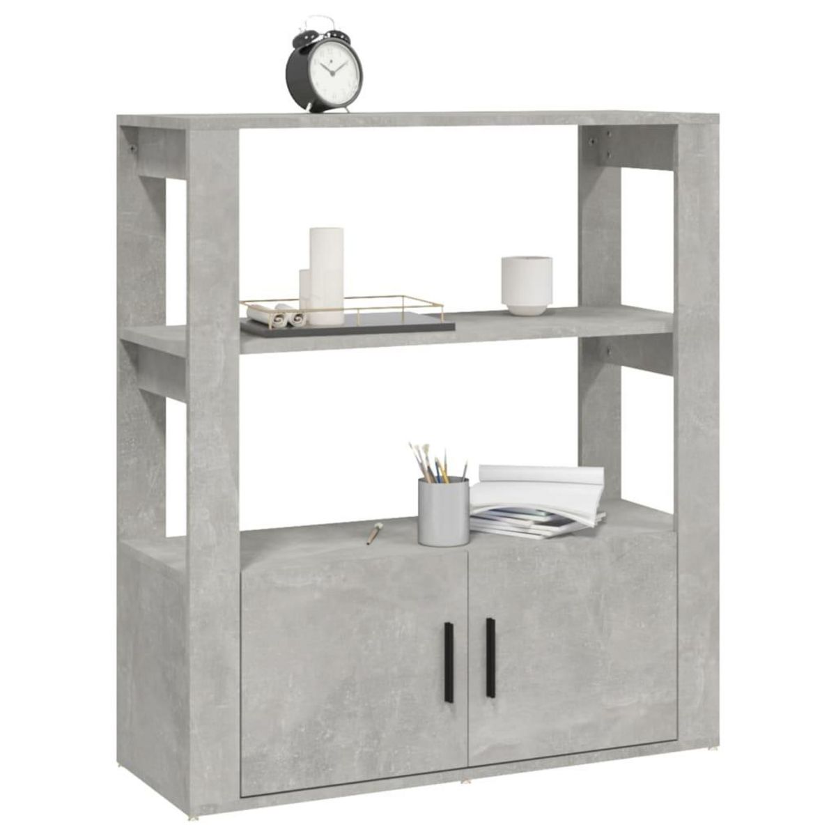 VIDAXL Buffet Gris beton 80x30x90 cm Bois d'ingenierie