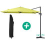 Voir la diapositive 1 : Habitat et Jardin Parasol jardin déporté Alu  Sun 3  - Carré - 3 x 3 m - Vert + housse de protection