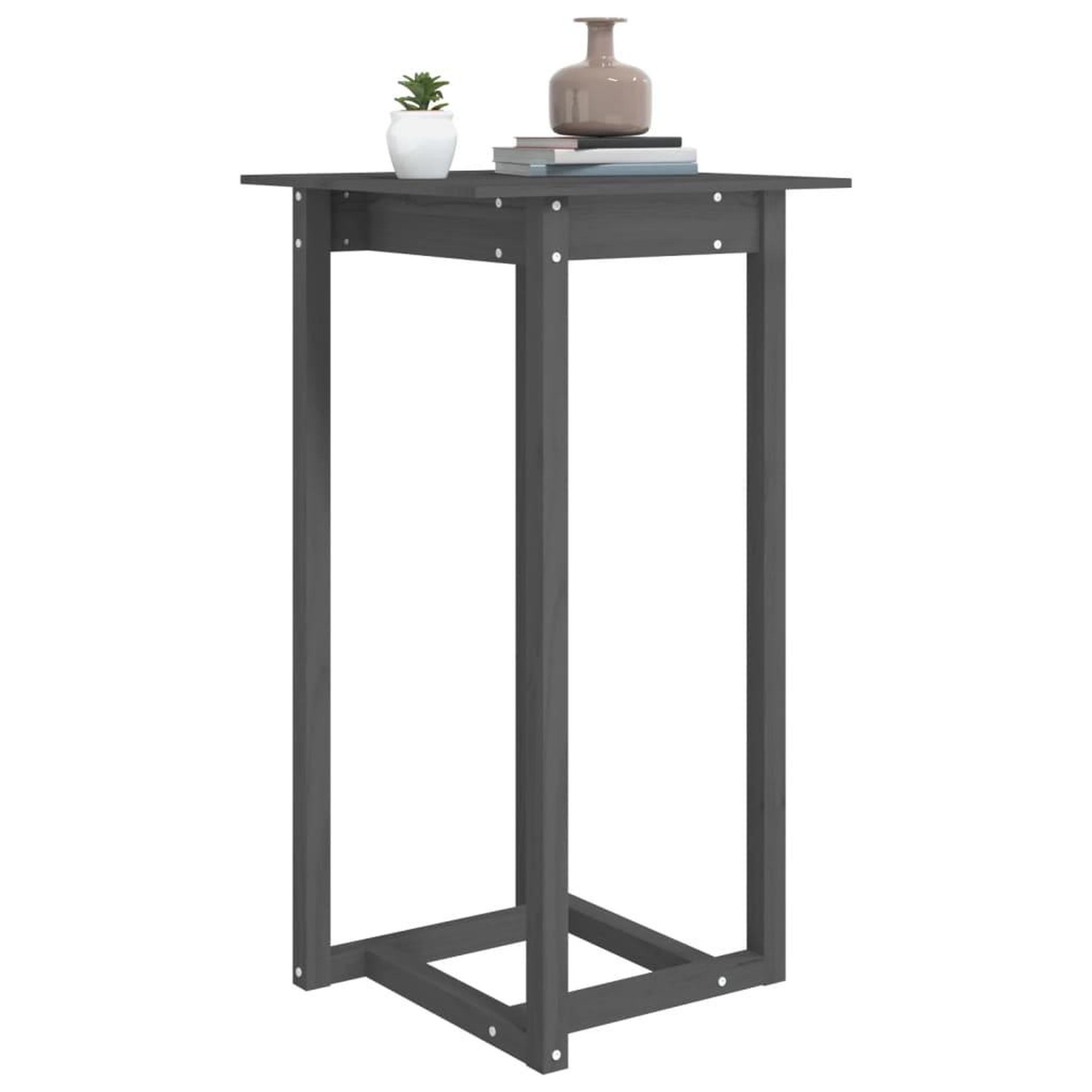 Voir la diapositive 5 : VIDAXL Table de bar Gris 60x60x110 cm Bois massif de pin