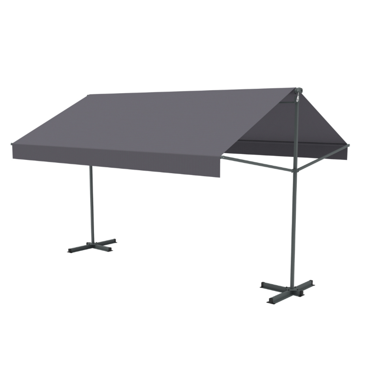 CONCEPT USINE Store banne double pente manuel 2.95 x 3 m gris ISEO