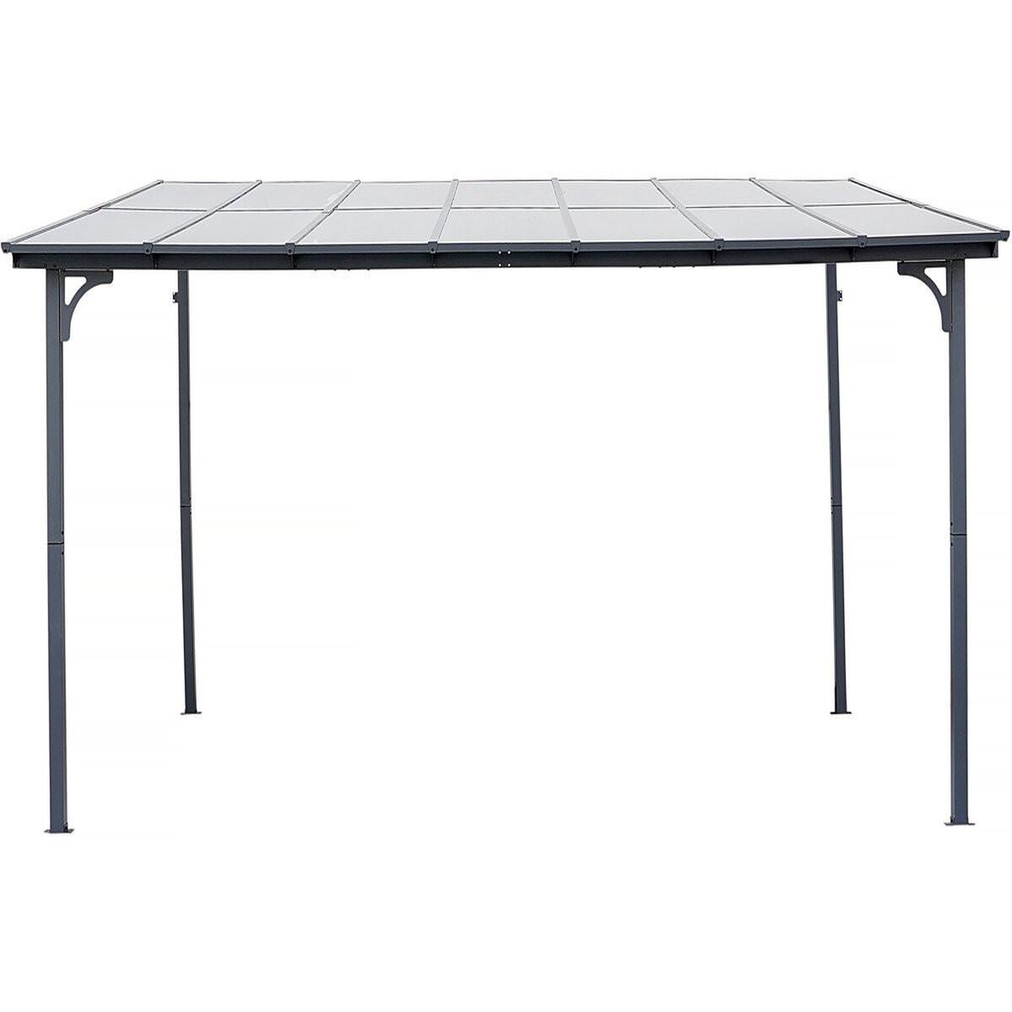 Habitat et Jardin Pergola tonnelle adossée  marvin  - 4 x 3 m - 423 x 298 x 243 cm - gris foncé