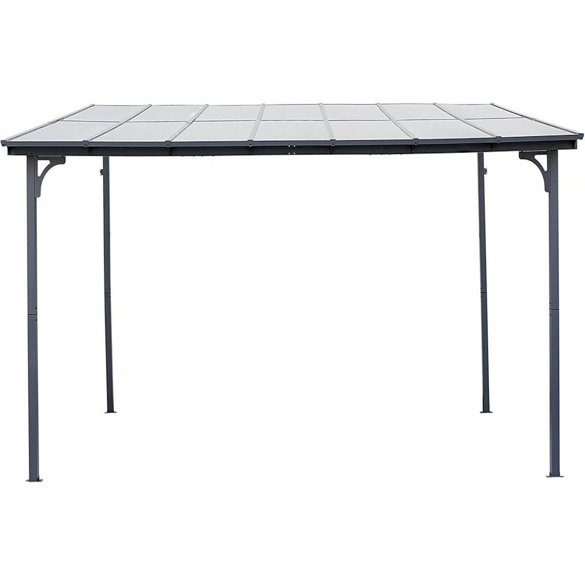 Habitat et Jardin Pergola tonnelle adossée  Marvin  - 4 x 3 m - 423 x 298 x 243 cm - Gris foncé