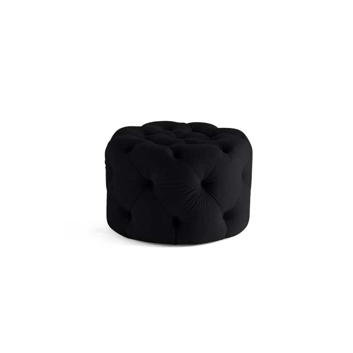 LISA DESIGN Gallata - pouf chesterfield rond - en velours