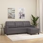 Voir la diapositive 1 : VIDAXL Canape a 3 places avec repose-pieds Gris 180 cm Similicuir
