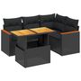 Voir la diapositive 2 : VIDAXL Salon de jardin 5 pcs avec coussins noir resine tressee