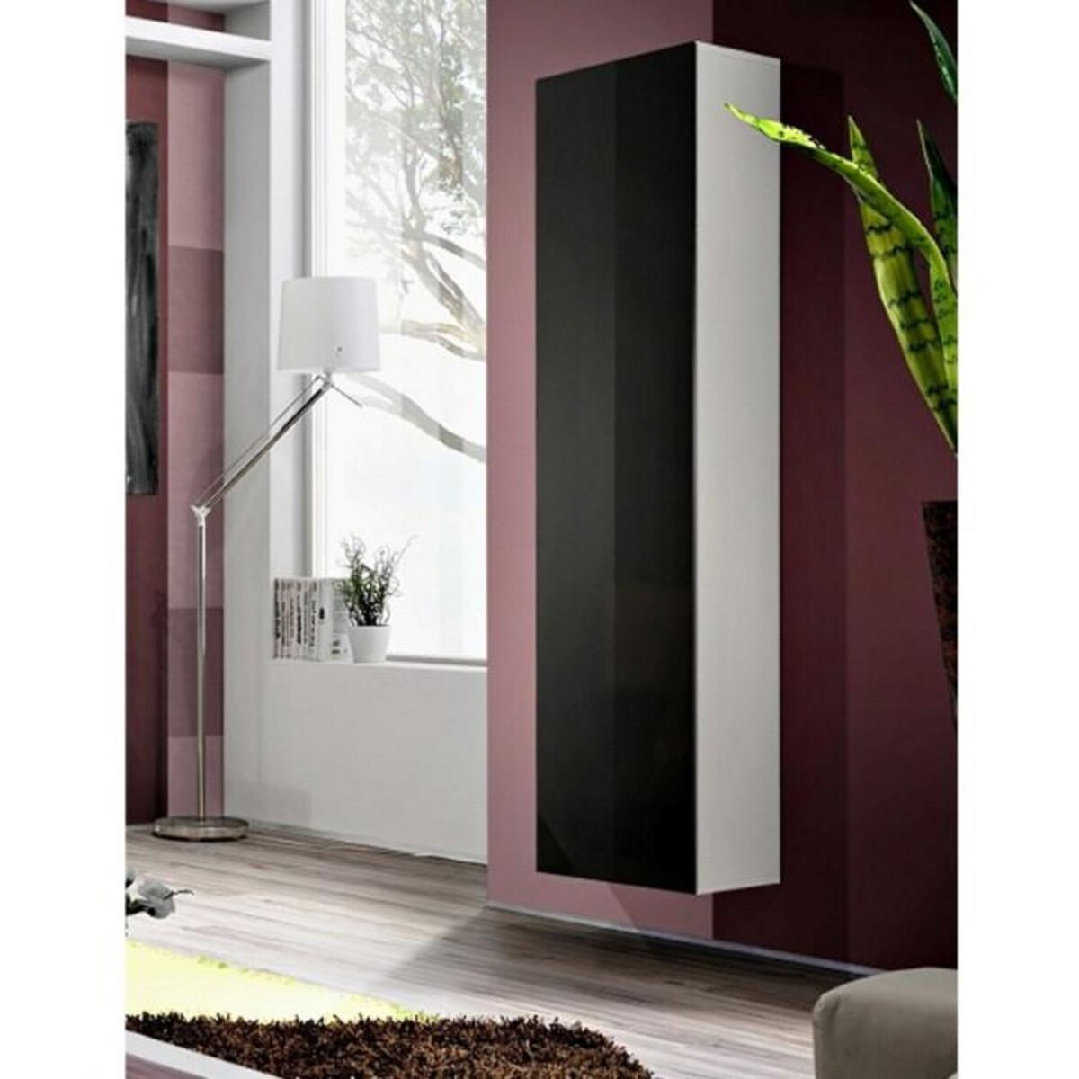 Paris Prix Vitrine Murale Design  Fly I  170cm Noir & Blanc