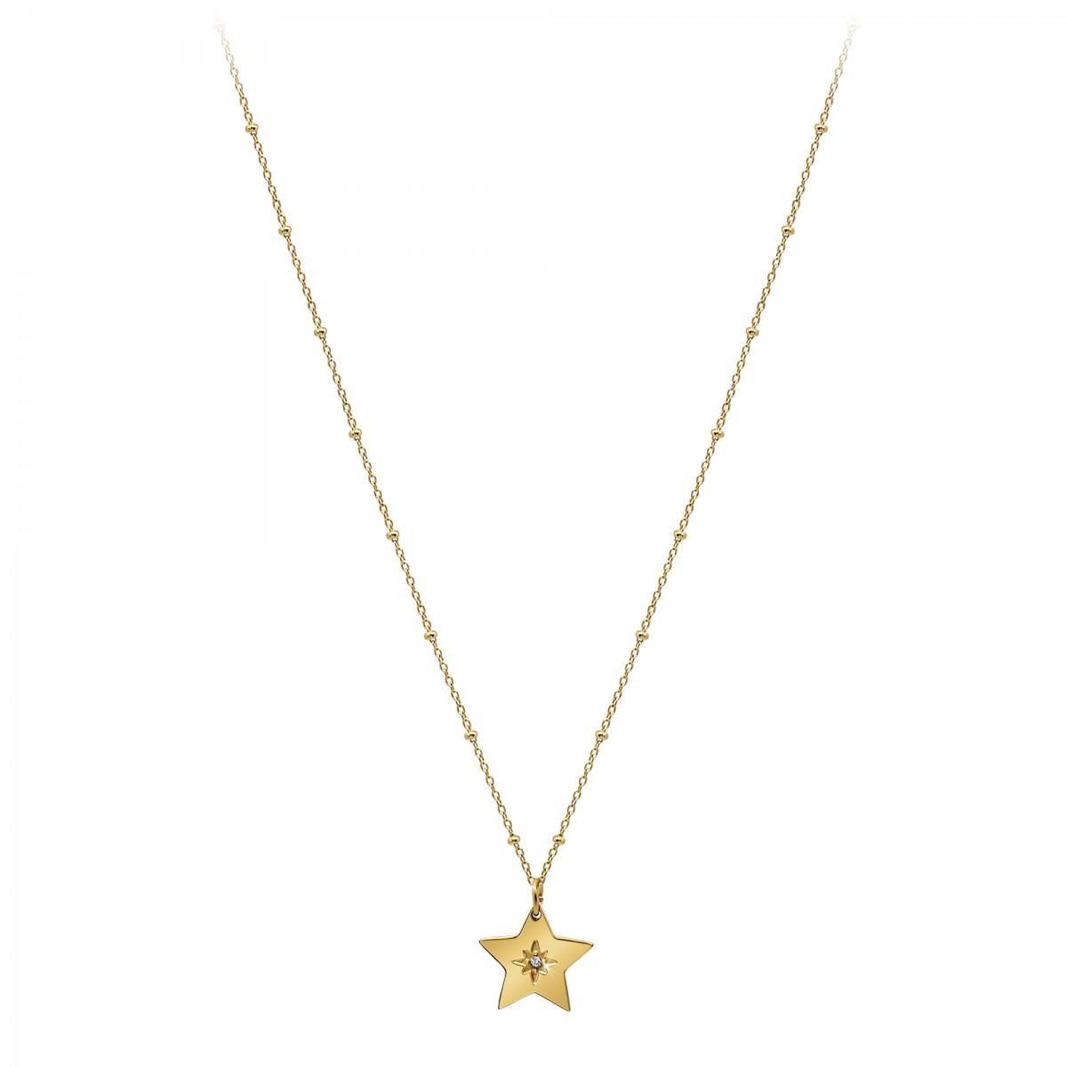 SC BOHEME Collier étoile par SC Bohème orné d'un véritable diamant blanc