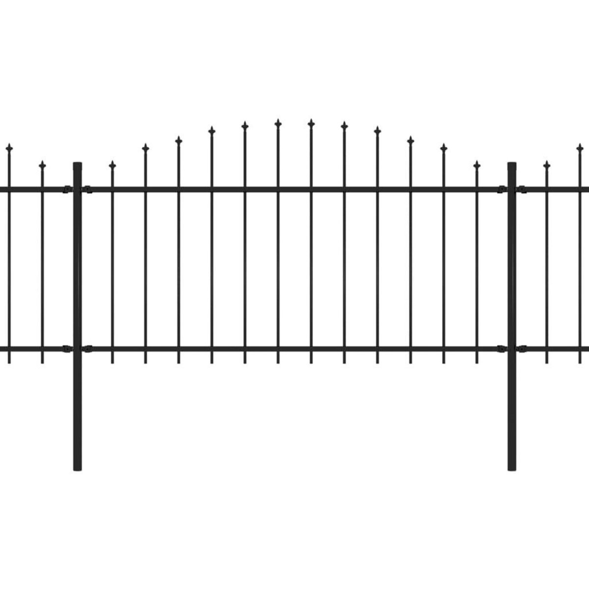 VIDAXL Cloture de jardin a dessus en lance Acier (1,25-1,5)x13,6m Noir