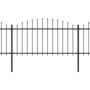 Voir la diapositive 2 : VIDAXL Cloture de jardin a dessus en lance Acier (1,25-1,5)x13,6m Noir
