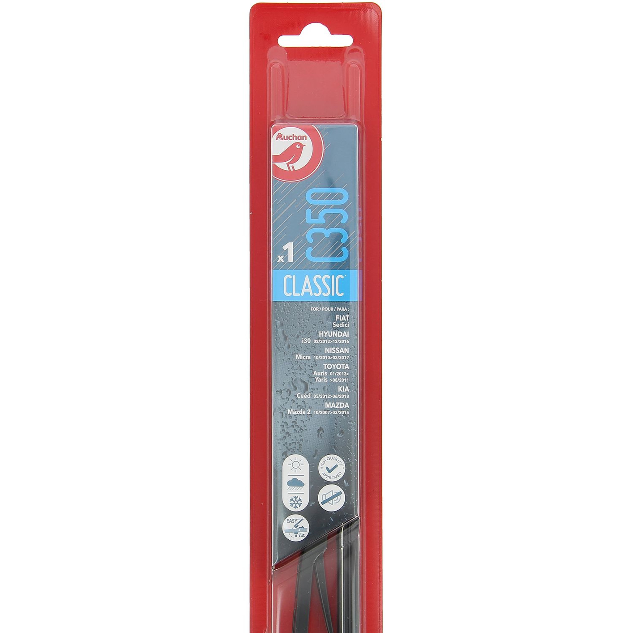 AUCHAN Balai d'essuie-glace C350 35cm pour FIAT HYUNDAI NISSAN TOYOTA KIA MAZDA