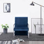 Voir la diapositive 1 : VIDAXL Fauteuil avec pieds chromes Bleu Velours