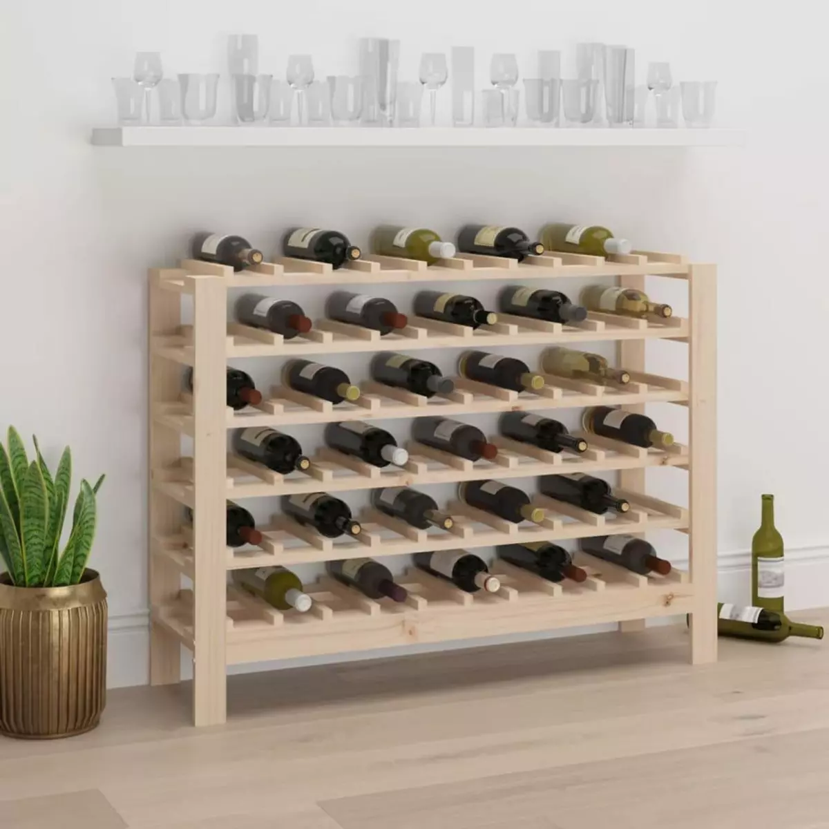 VIDAXL Casier a vin 109,5x30x82 cm Bois de pin massif