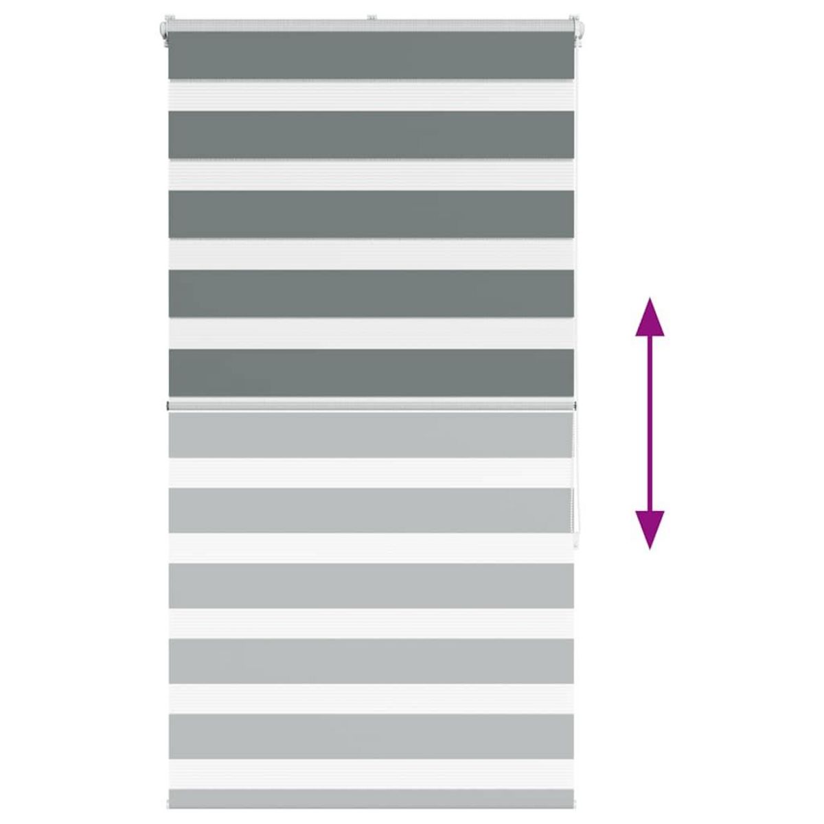 VIDAXL Store zebre gris fonce largeur du tissu 65,9 cm polyester