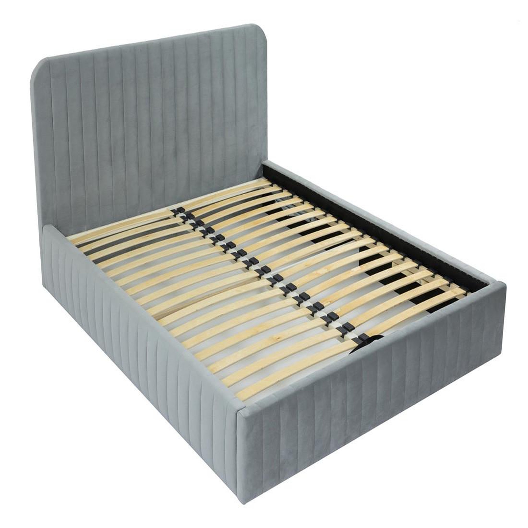 Voir la diapositive 1 : BEST MOBILIER Stuart - lit coffre - 180x200 cm - sommier inclus - en velours