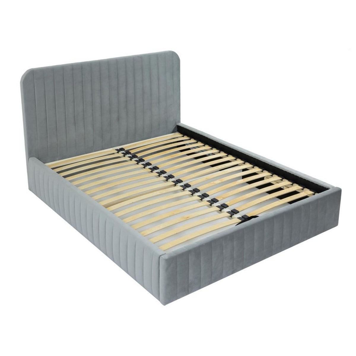 BEST MOBILIER Stuart - lit coffre - 180x200 cm - sommier inclus - en velours