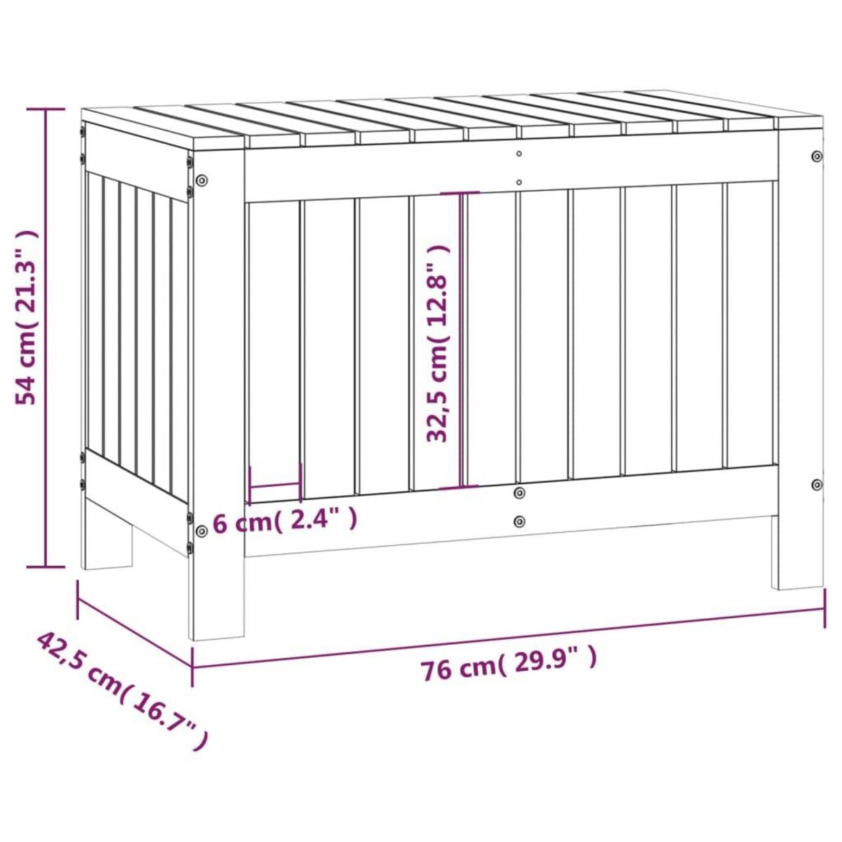 VIDAXL Boîte de rangement de jardin 76x42,5x54 cm Bois massif de pin